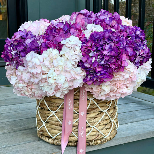 Box & Basket Arrangements - Violet Hydrangea