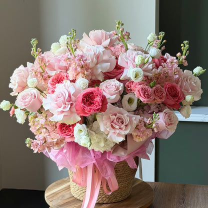 Rosy Reverie Flower Basket