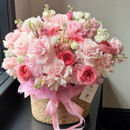 Rosy Reverie Flower Basket