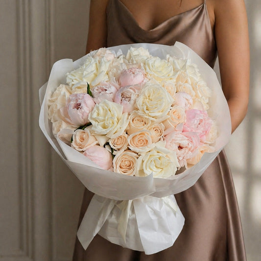 Blush Ivory Peonies & Roses