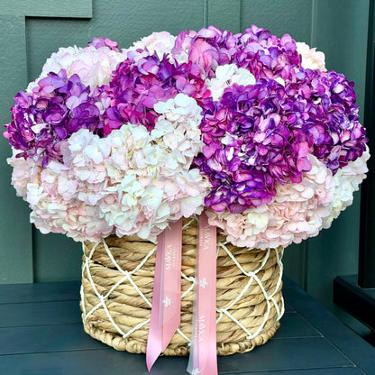 Box & Basket Arrangements - Violet Hydrangea
