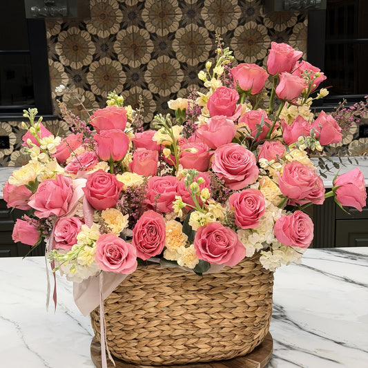 Rosy Embrace - Box & Basket Arrangements